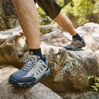 SHULOOK Men's Waterproof Hiking Shoes Lightweight Anti Slip Outdoor Ankle Boots Breathable Hike Trekking Trails Shoe