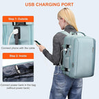 PIJUSHI Travel Backpack for Women Expandable Carry on Luggage Backpack Airline Approved Personal Item Laptop Bag(PE034 Blue)