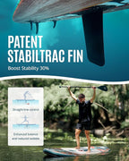 ZLX Inflatable Stand Up Paddle Board, 10'6" SUP Non-Slip Stable Deck Pad, Unique Center Fin, Premium Accessories, Portable Paddleboard for Adults, Beginners, All Skill Levels