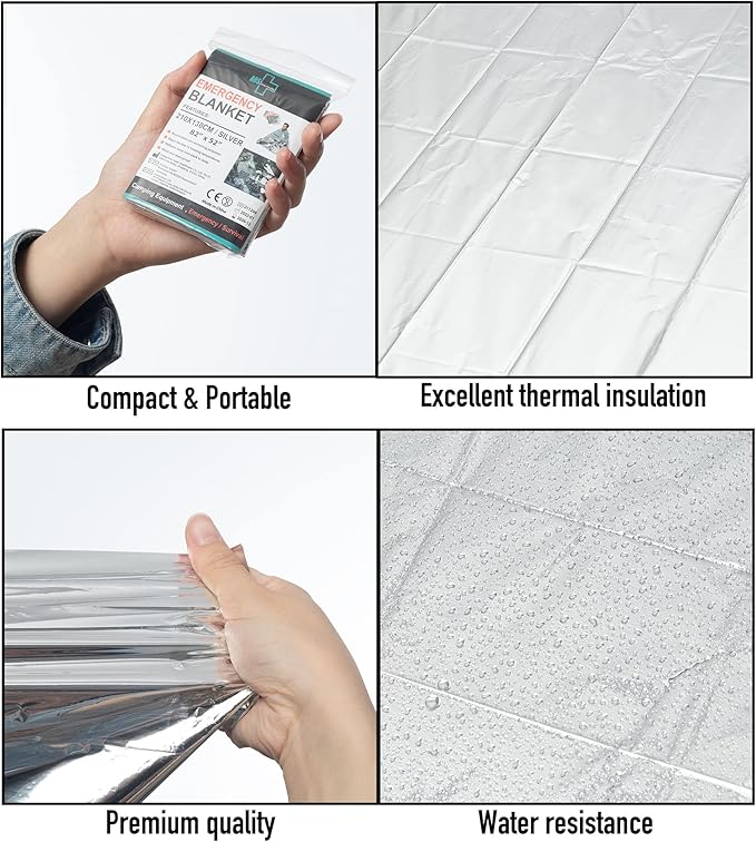 General Medi Emergency Blanket (12-Pack),Emergency Silver Foil Blanket– Perfect for Outdoors, Hiking, Survival, Marathons or First Aid