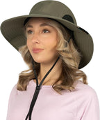 SUN CUBE Wide Brim Sun Hat Men Women, Fishing Hats Sun UV Protection, Mens Hiking Bucket Hat Safari Beach Boonie, UPF 50+