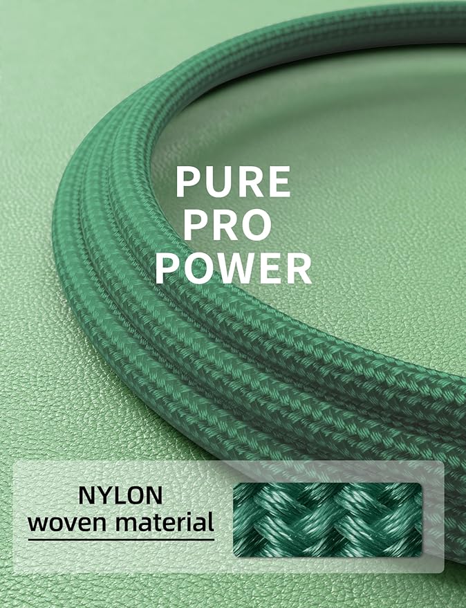 USB C Cable 3FT, 2Pack USBC to USBC Fast Charging Cable 66W, iPhone USB C Charger Cable Short USB Type C to C Cord Nylon Braided for iPhone 17/16/15/Pro Max/Plus/Samsung Galaxy S23/LG and More-Green
