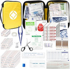 300Piece Small First Aid Kit Refill Supplies for Travel Mini Caming Emergency First Aid Kits Hiking Survival Essential Set for Outdoor Adventure, Yellow 1st Aid