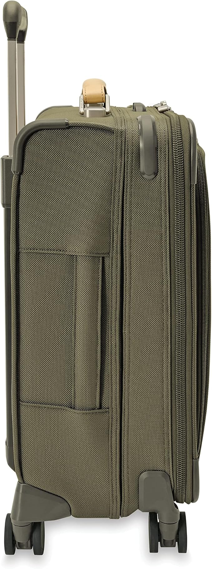 Briggs & Riley 21" Global Carry On Expandable Spinner - Luggage for International Travel, Suitcases with Wheels, Softside Rolling Bag for Men & Women, Self-Repairing Zipper- Baseline Collection, Olive