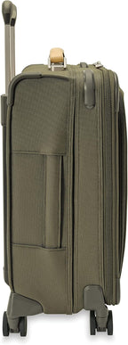 Briggs & Riley 21" Global Carry On Expandable Spinner - Luggage for International Travel, Suitcases with Wheels, Softside Rolling Bag for Men & Women, Self-Repairing Zipper- Baseline Collection, Olive