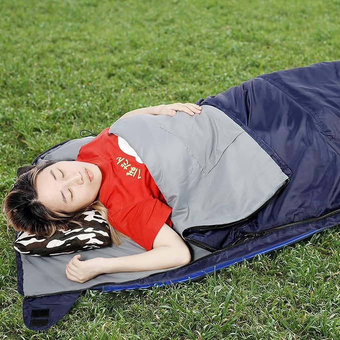 REDCAMP Ultra Lightweight Sleeping Bag for Backpacking, Hiking, Comfort for Adults Warm Weather, with Compression Sack