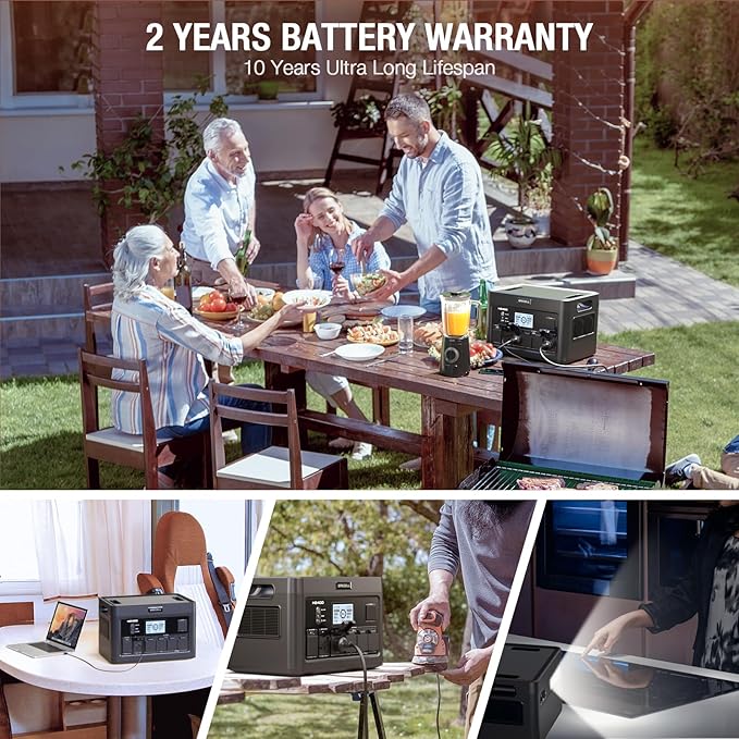 Portable Power Station 2400W, 1843Wh LiFePO4 Solar Generator UPS Home Battery Backup Power w/4 2400W AC Outlets (4800W Peak),2 PD100W, 2Hrs Fast Charging for Outdoor Camping, RV Travel,Emergency