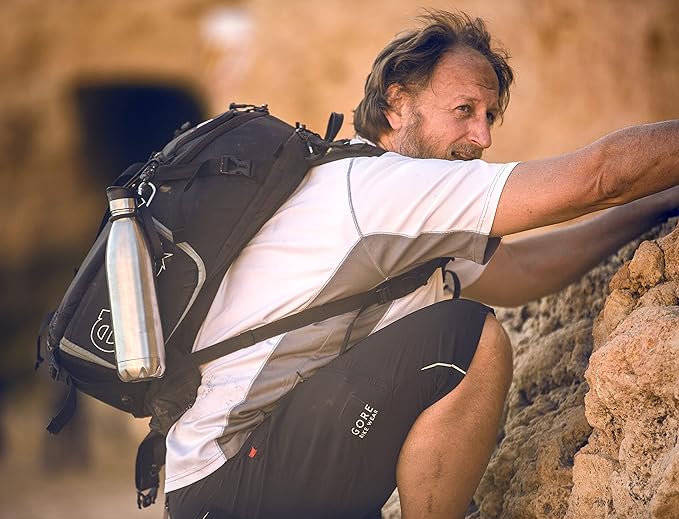 Greens Steel Stainless Steel Water Bottle - 17 oz, Steel | Vacuum Insulated Double Wall with Screw Lid/Leak Proof | Thermal Travel Sports Canteen Coffee Flask