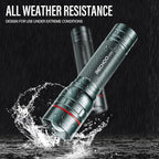 Rechargeable Flashlights High Lumens, G1000 Super Bright Flash Light Grey, Small Zoomable LED Flashlight with 3 Lighting Modes, Portable Tactical Flashlight for Camping Essentials (Battery Included)