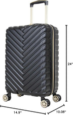 Kenneth Cole REACTION Sophie Women's Silky Nylon 15" Laptop & Tablet Anti-Theft RFID Travel Backpack Bag, Black With 20" Carry-On