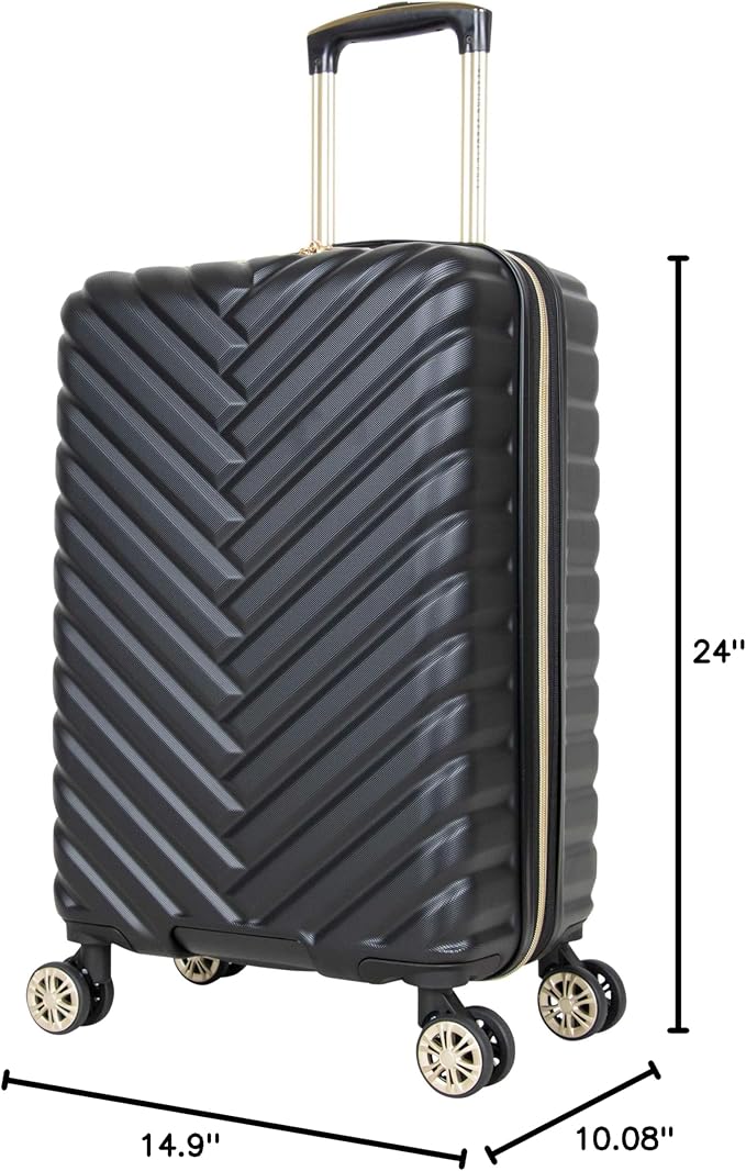 Kenneth Cole REACTION Sophie Women's Silky Nylon 15" Laptop & Tablet Anti-Theft RFID Travel Backpack Bag, Black With 20" Carry-On