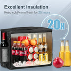 Soft Cooler Bag, 30 Cans Collapsible Cooler with Adjustable Shoulder Straps, White Ice Chest for Camping, Beach, Hiking, Picnic