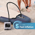 20PSI Electric Paddle Board Pump, Rechargeable Battery-Powered, Intelligent Dual Stage Inflation & Deflation, Auto-Off SUP Air Pump for Stand Up Paddle Boards,Surfing Kite, Tent, Mattress