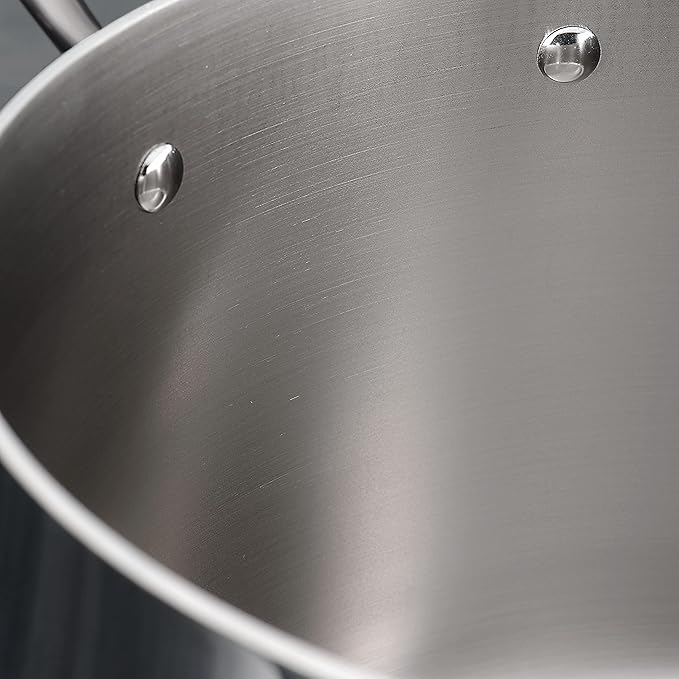 Tramontina Tri-Ply Clad Stainless Steel 2-Quart Small Sauce Pan with Glass Lid, Induction-Ready, Dishwasher-Safe, NSF-Certified, Made in Brazil