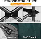 Colorsoul Oversized Camping Chairs Heavy Duty, Full Padded Foldable Camping Chairs for Adults with Cup Holders, Portable Camp Lawn Chairs for Outdoor, Support 450lbs,Green