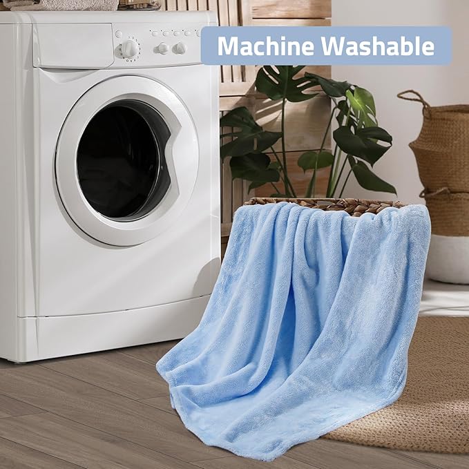 Travel Blanket, Ultra-Soft, Warm & Lightweight Travel Blanket Airplane with Bag, 65x40 in, Airplane Travel Essentials for Women, Men & Kids, Included Eye Mask, Luggage Sleeve & Backpack Clip