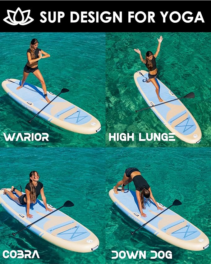 11’x35 Extra Wide Inflatable Paddle Board, 430lb Capacity Stable Paddleboard for Yoga, Stand up Paddle Board for Adults(x3), Full Coverage EVA Deck, 5 Handles, 100L Backpack, All-Round
