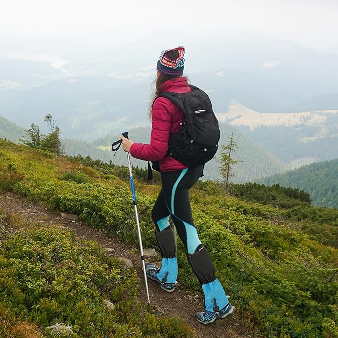 likloks Adjustable Leg Gaiters for Men & Women - Lightweight & Waterproof Gaiter for Hiking, Snow, Trail, Trekking, Hunting, Climbing