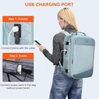 PIJUSHI Travel Backpack for Women Carry on Suitcase Backpack Flight Approved Personal Item Bag Fits 16 Inch Laptop(PE035 Blue)