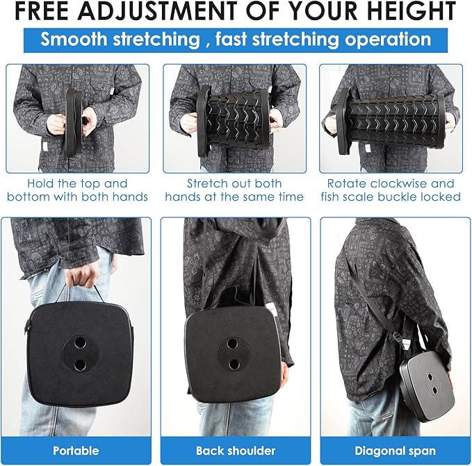 2 Pack Collapsible Stool - Portable Folding Stool for Adults, Lightweight Yet Sturdy 400lbs Capacity for Camping Fishing Hiking Outdoor