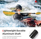 Abahub Kayak Paddle, 90.5 Inches Kayaking Oars for Boating, Canoeing with Free Paddle Leash, Aluminum Alloy Shaft Black/Blue/Green/Orange/Yellow Plastic Blades