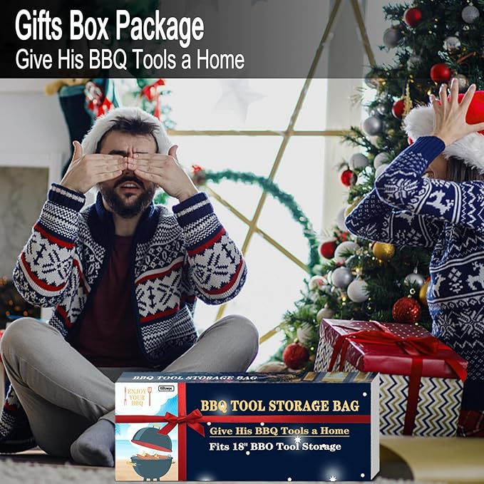 Grill Tool Storage, BBQ tools Bag (Oxford Cloth), Foldable Grilling Bag for Camping and Hiking BBQ. Gift for Men, Give Him a Home Tool.