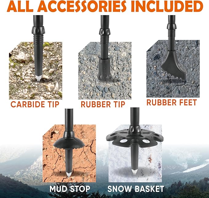 TREKOLOGY Trek-Z Cork Grip Trekking Poles – Lightweight Folding Hiking Poles, Adjustable Height, Compact Travel Design, Aircraft-Grade Aluminum Walking Sticks for Men & Women