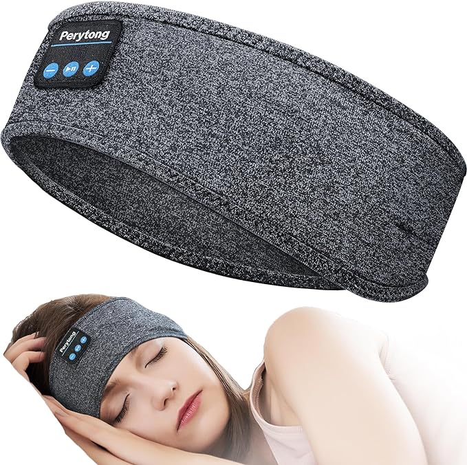Perytong Sleep Headphones Wireless, Bluetooth Sports Headband Headphones with Ultra-Thin HD Stereo Speakers Perfect for Sleeping,Workout,Jogging,Yoga,Insomnia, Air Travel, Meditation (Charcoal Grey)