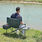 TIMBER RIDGE XXL Oversized Directors Chair 600lbs - Heavy Duty Camping Chair with Cooler Bag & Table, Portable Folding Chair with Wide Seat for Tailgating, Patio, Outdoor - Grey (2 Pack)