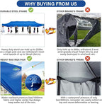 COBIZI 10x30 Pop up Canopy Tent 10x30 Canopy with 8 Sidewalls Waterproof Heavy Duty Commercial for Parties Outdoor Garden Gazebo Tent, Carry Bag with Wheel(10x30ft,Blue)