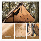 OneTigris ASH Canopy Hammock Hot Tent, Spacious Waterproof Windproof 4 Season Tent with Poles for Camping, Hiking, Bushcrafting, Survivalist, Car Trips