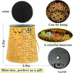 4pack Solar Lanterns Outdoor Waterproof Hanging Lights Gifts for Women Metal Small Decorative LED Lanterns for Yard, Patio, Lawn, Tabletop, Pathway, Landscape, Garden Decor