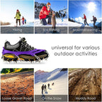 Crampons Ice Cleats Traction Snow Grips for Boots Shoes Women Men Anti Slip 19 Stainless Steel Spikes Safe Protect for Hiking Fishing Walking Climbing Mountaineering