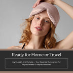 Lunya Washable Silk Sleeping Mask – Thermoregulating Mulberry Silk, Light Blocking and Comfortable Fit – Sleep Mask for Women and Men with Box – Delicate Pink – Large