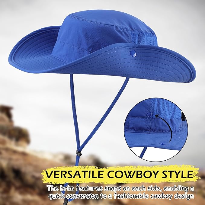 Connectyle Men's Sun Hat UPF 50+ Wide Brim Bucket Hats for Fishing Hiking Gardening Adjustable Boonie Hat Outdoor Safari Hats