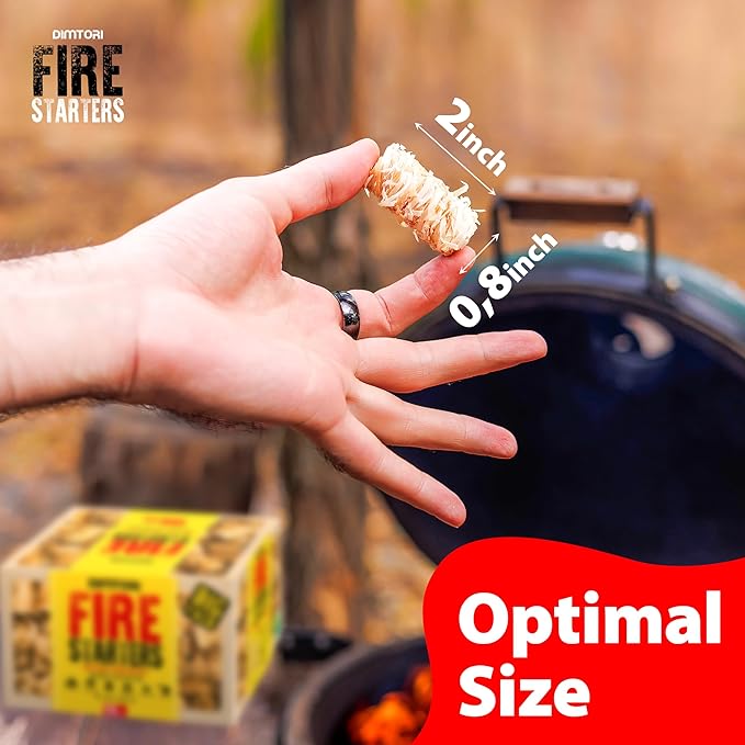 150 pcs Fire Starter for Indoor and Outdoor Use - Natural, Eco-Friendly Firelighter for Grills, Smokers, Fire Pits, Wood Stoves - Waterproof, All-Weather Charcoal Starter, Fire Starters for Campfires