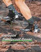 Trail Gaiters, Waterproof Low Shoe Protectors, Adjustable Boots Gators for Hiking & Running - Prevents Debris in Shoes