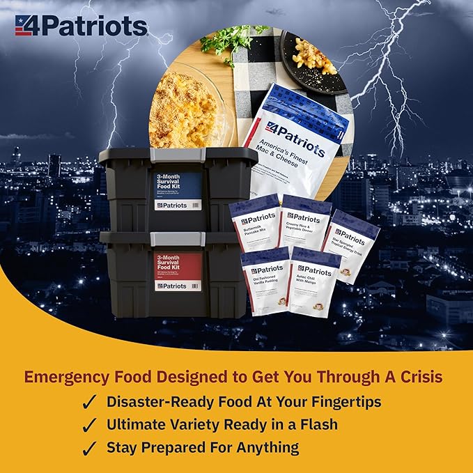 4Patriots 6-Month Survival Food Kit: Emergency Food Supply Designed to Last 25 Years, 1,376 Servings