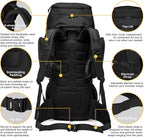 Mardingtop 60L Military Internal Frame Backpack for Hiking,Camping,Hunting,Rucksack Backpack with Rain Cover