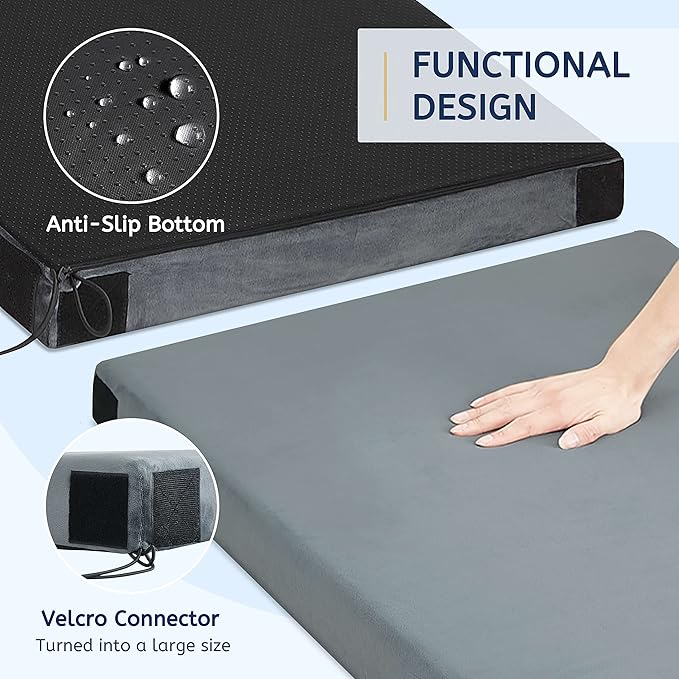 HomeMate CertiPUR-US Memory Foam Camping Mattress Pad Portable Roll Up Mattress for Adults Sleeping Mat Cot Mattress Pad