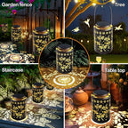 2025 Upgraded Dragonfly Solar Lanterns Outdoor Waterproof Hanging Lights, Hollowed-Out Metal Solar Lantern for Garden, Patio, Porch, Yard Decorations & Gifts for Women, Mom, Grandma