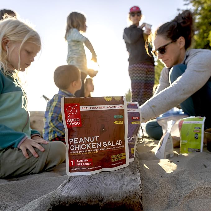 GOOD TO-GO Peanut Chicken Salad - Stove-Free™ (6-Pack of Single Servings) | No Stove Required! Camping & Backpacking Food | Just Add Water Backpacking Meals | Good To-Go Dehydrated Meals Taste Better Than Freeze Dried Food