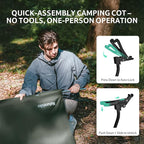 Naturehike Extra Wide GreenWild Camping Cot, Folding Lightweight Camp Cot Bed, Portable Sleeping Bed for Backpacking Travel Beach Home