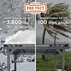 Backyard Discovery Rockport XL 12' x 6' Galvanized Steel BBQ Grill Gazebo Pavilion with Hardtop Steel Roof, Bar Tops, Powerport, Snow Support, Wind Resistance, Cook Station for Outdoor Patio or Deck