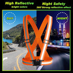 Hercicy 12 Pcs Reflective Vest High Visibility Safety Vests, Adjustable Bright Neon Lightweight Strap Gear (Yellow,Orange)