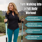 Weighted Walking Sticks for Seniors, Women & Men – 1.2lb Each Ergonomic Hiking Poles for Balance, Posture & Stability – Durable Trekking Poles for Walking
