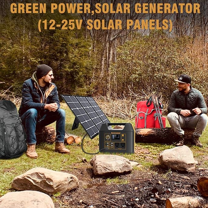 Enginstar Solar Generator, 296Wh Portable Power Station, 110V Pure Sine Wave, 80000mAh Backup Battery Power Supply for CPAP Outdoor Camping, Traveling, and Emergencies