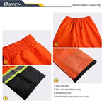 JKSafety Hi-Vis Reflective Safety Rain Jacket and Pants for Men Women Waterproof Rain Gears for Farming Fishing Work HV Rain Suit with Inner Mesh Lining and Pockets (117-Orange M)
