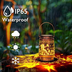 Homemory Solar Lanterns Fairy Lights Outdoor Waterproof Garden Decor Women Gifts for Birthday, LED Hanging Solar Lights Metal Lantern Decoration Outside for Yard, Patio, Backyard, Porch, Lawn