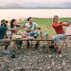 Roll-Up Camping Table Aluminum Low Folding Table for Outdoor Picnic BBQ Backyard Beach Easy Carrying in Bag-4FT